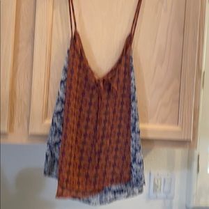 Spaghetti strap multi color summer blouse size L